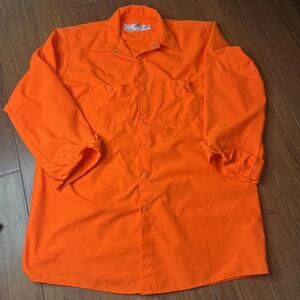 Vintage Red Kap Men's Large Blaze Orange Long Sleeve Hunting Bright